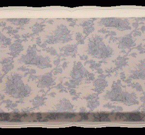 Decopage bakke creme m. blå motiv