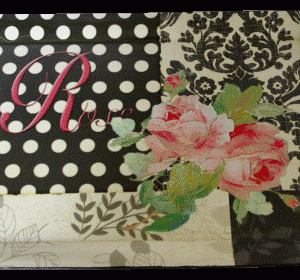Decopage bakke sort m. rose