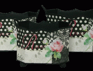 Decopage skjuler sort m. rosemotiv S/3