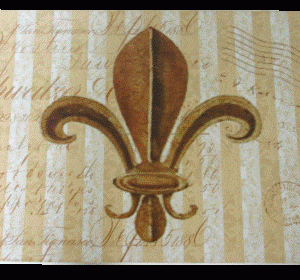 Decopage dækkeserviet m. fleur de lys