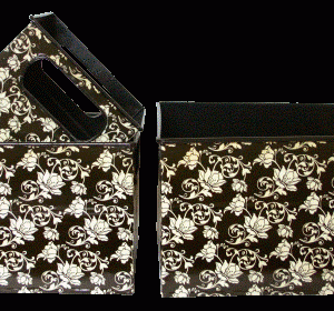 Decopage skjuler sort m. blomst S/3