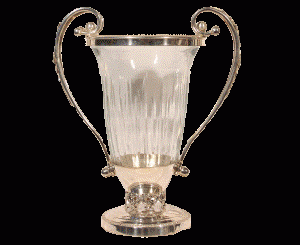 Vase sølv m. håndtag lille