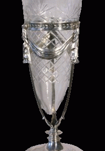 Vase opsats antik sølv 54cm