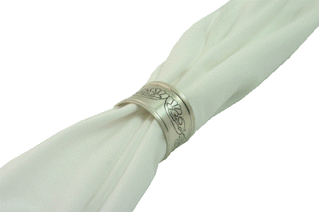 Servietring antik sølv rund Ø4 cm.