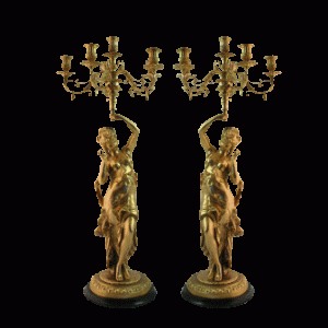 Candelabra Par 81cm i 24 karat guld