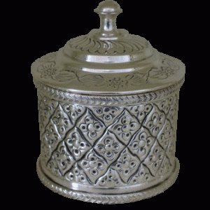 Box antik sølv rund 10x13 cm.