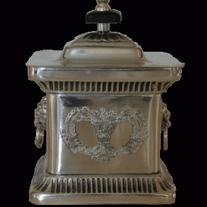 Box antik sølv m løvehoved 10x8,5x12 cm