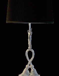 Lampe firkant fod i antique sølv